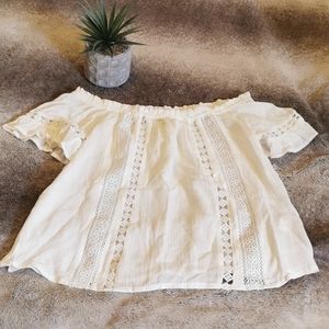 Ambience size small off the shoulder detail shirt NWOT